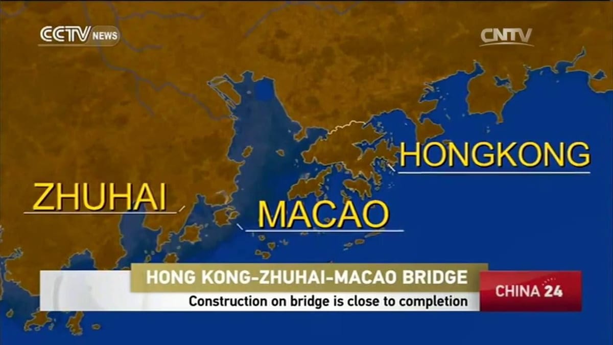 hong kong Macau bridge map