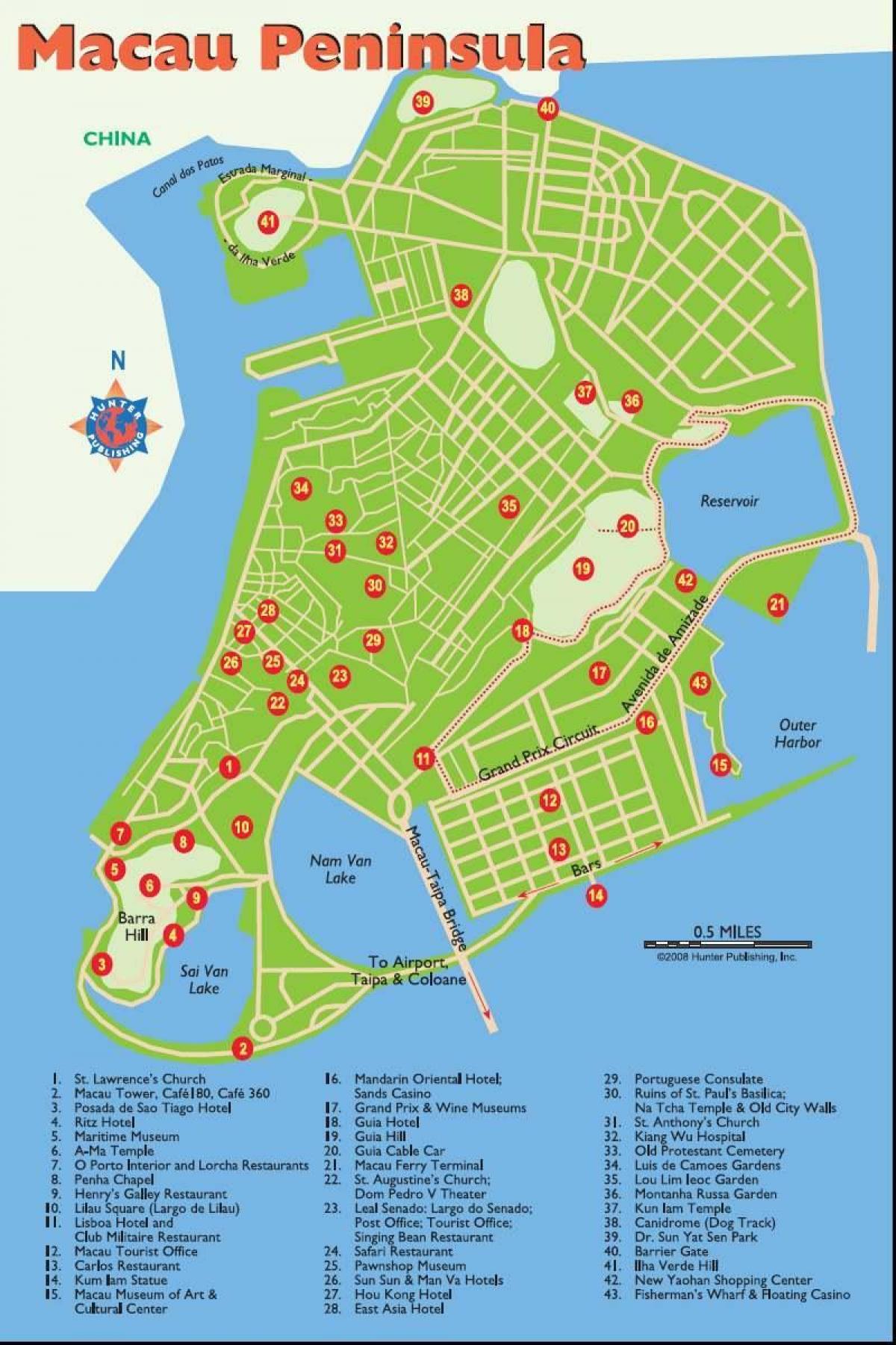 Macau sightseeing map