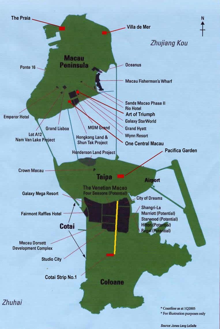 map of Macau casino location