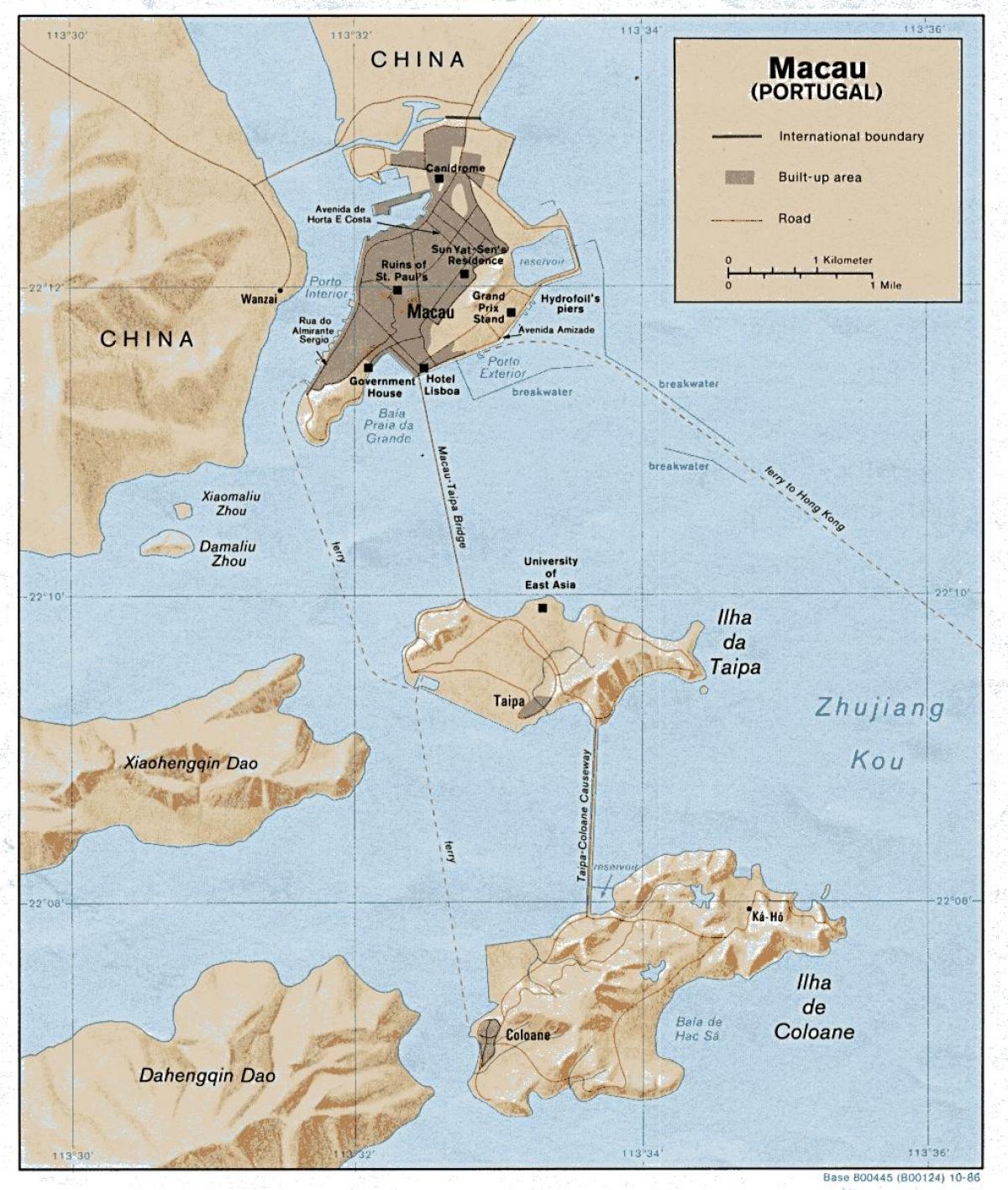 map of Macau old town